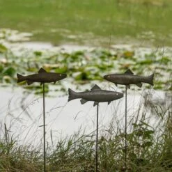 Antique Pewter Metal Trout Stake