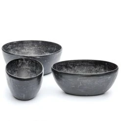 Rough Cast Aluminium Bowl - Charcoal Black -Ever Bloom Gardens pr2000028887 card5 lg