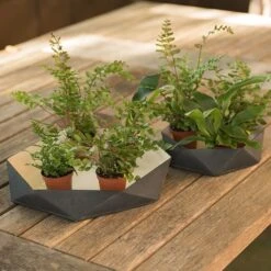 Enamelled Geo Metal Plant Tray -Ever Bloom Gardens pr2000031479 card5 lg