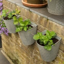 Embossed Wall Planters Antique Zinc - Set Of 3 -Ever Bloom Gardens pr2000032857 card4 lg