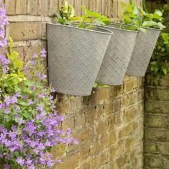 Embossed Wall Planters Antique Zinc - Set Of 3 -Ever Bloom Gardens pr2000032857 card5 lg