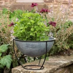 Plant Bowl And Stand - Aged Zinc -Ever Bloom Gardens pr2000033963 card4 lg