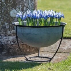 Plant Bowl And Stand - Aged Zinc -Ever Bloom Gardens pr2000033963 card8 lg