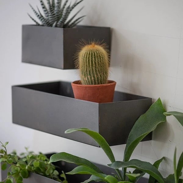 Zinc Wall Planters - Set Of 3 4 Zinc Wall Planters - Set Of 3 - Image 2