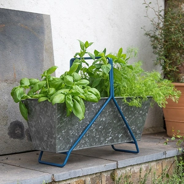 Portable Planting Trough - Tealy Blue Frame 4 Portable Planting Trough - Tealy Blue Frame - Image 2