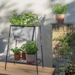 Trough On Stand With Shelf - Short 13 Trough On Stand With Shelf - Short -Ever Bloom Gardens pr2000037548 card5 lg