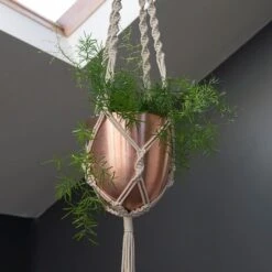 Macrame Hanger With Brushed Copper Pot -Ever Bloom Gardens pr2000038572 card3 lg