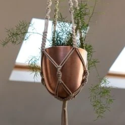 Macrame Hanger With Brushed Copper Pot -Ever Bloom Gardens pr2000038572 card4 lg