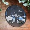 Black Metal Round Garden Mirror -Ever Bloom Gardens pr2000041641