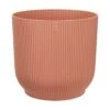 Large Ribbed Round Plant Pot With Wheels - Pink 2 Large Ribbed Round Plant Pot With Wheels - Pink -Ever Bloom Gardens pr2000044525