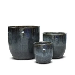 Glazed Ceramic Pot - Misty Black -Ever Bloom Gardens pr2000046301 card6 lg
