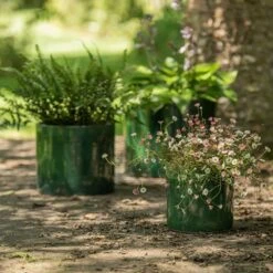 Glazed Ceramic Cylinder Crackle Green 9 Glazed Ceramic Cylinder Crackle Green -Ever Bloom Gardens pr2000046309 card2 lg