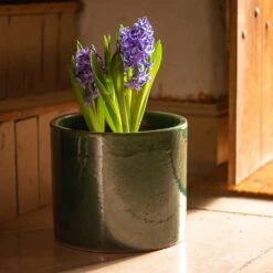 Glazed Ceramic Cylinder Crackle Green 13 Glazed Ceramic Cylinder Crackle Green -Ever Bloom Gardens pr2000046309 card6 lg