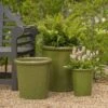 Glazed Ceramic Pot - Green -Ever Bloom Gardens pr2000046324