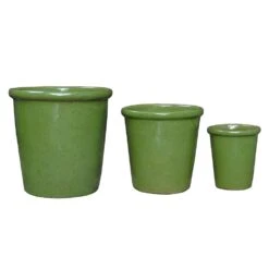 Glazed Ceramic Pot - Green -Ever Bloom Gardens pr2000046324 card3 lg