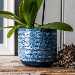 Reactive Glaze Plant Pot - Blue 7 Reactive Glaze Plant Pot - Blue -Ever Bloom Gardens pr2000047907 card3 lg