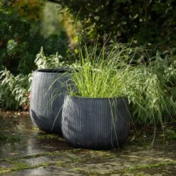 Ripple Bowl Planter - Ash Grey