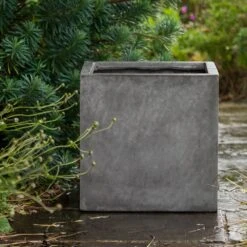 Square Terrace Planter - Weathered Cement 13 Square Terrace Planter - Weathered Cement -Ever Bloom Gardens pr2000048722 card3 lg