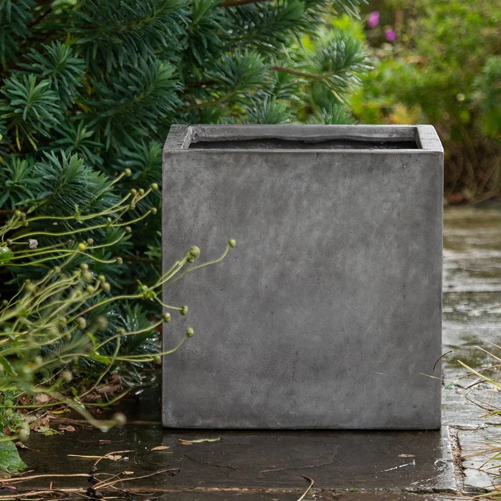 Square Terrace Planter - Weathered Cement 5 Square Terrace Planter - Weathered Cement - Image 3