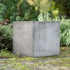 Square Terrace Planter - Weathered Cement 16 Square Terrace Planter - Weathered Cement -Ever Bloom Gardens pr2000048722 card6 lg