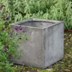 Square Terrace Planter - Weathered Cement 19 Square Terrace Planter - Weathered Cement -Ever Bloom Gardens pr2000048722 card9 lg