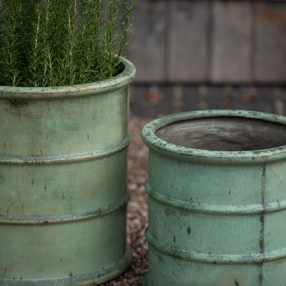 Greenwich Barrel Planter - Verdigris 12 Greenwich Barrel Planter - Verdigris - Image 10