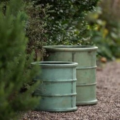 Greenwich Barrel Planter - Verdigris 14 Greenwich Barrel Planter - Verdigris -Ever Bloom Gardens pr2000048731 card3 lg