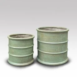Greenwich Barrel Planter - Verdigris 16 Greenwich Barrel Planter - Verdigris -Ever Bloom Gardens pr2000048731 card5 lg