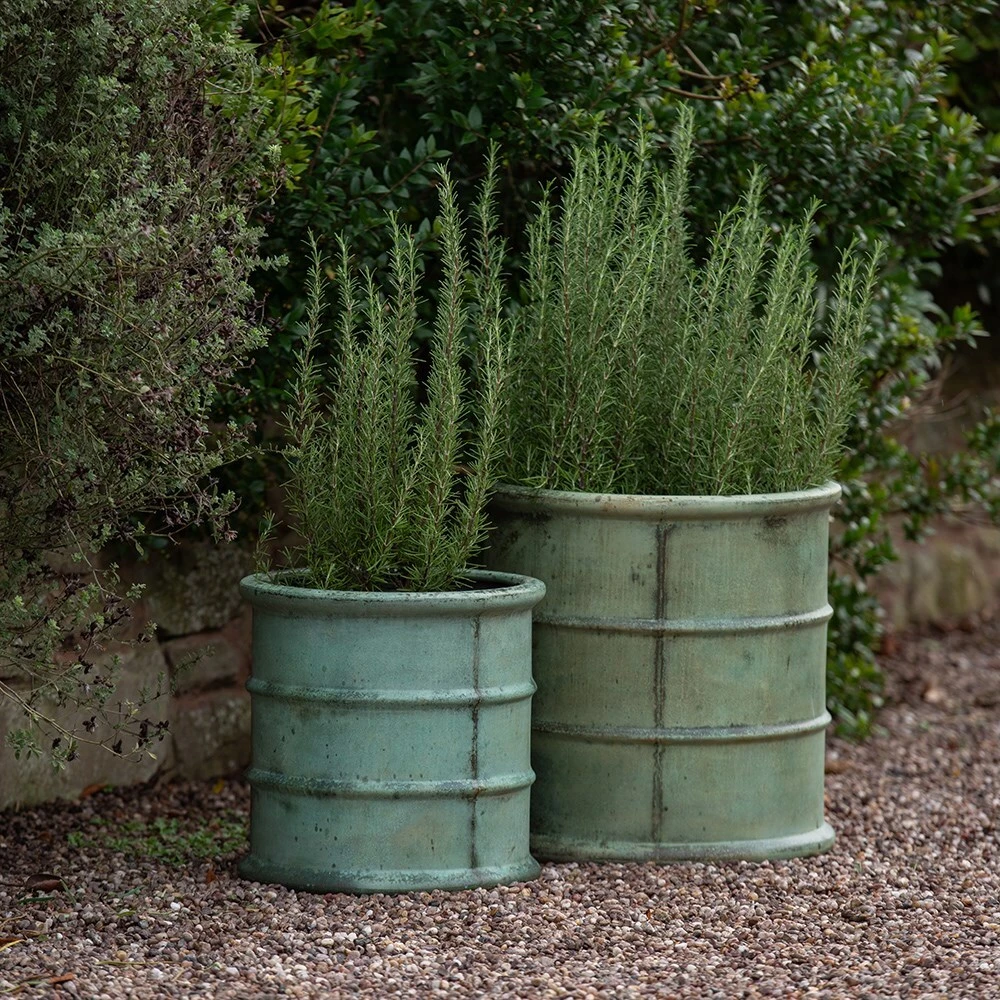 Greenwich Barrel Planter - Verdigris 8 Greenwich Barrel Planter - Verdigris - Image 6