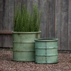 Greenwich Barrel Planter - Verdigris 20 Greenwich Barrel Planter - Verdigris -Ever Bloom Gardens pr2000048731 card9 lg
