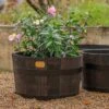 Reclaimed Oak Barrel Planter -Ever Bloom Gardens pr2000049011